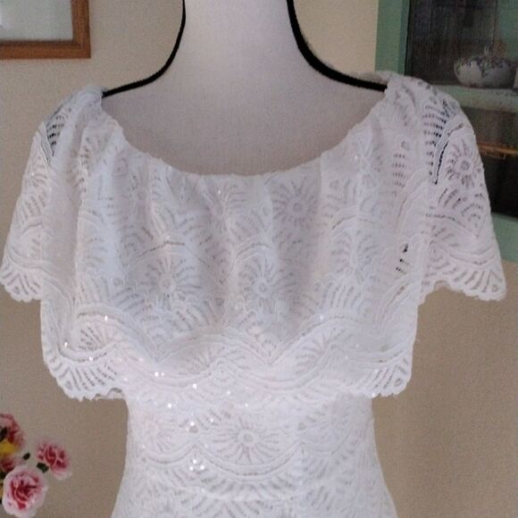 NWT SSXR White Lace Dress - Picture 3 of 14